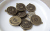 Accessories - 10 Pcs Of Antique Bronze Cancer Crabs Constellation Round Charms Pendants 18mm A1938