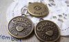Accessories - 10 Pcs Of Antique Bronze Cancer Crabs Constellation Round Charms Pendants 18mm A1938