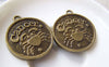 Accessories - 10 Pcs Of Antique Bronze Cancer Crabs Round Base Setting Charms Match 25mm Cameo A883