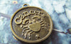 Accessories - 10 Pcs Of Antique Bronze Cancer Crabs Round Base Setting Charms Match 25mm Cameo A883