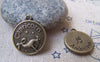 Accessories - 10 Pcs Of Antique Bronze Capricorn The Sea Goat Constellation Round Charms Pendants 18mm A1937