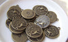 Accessories - 10 Pcs Of Antique Bronze Capricorn The Sea Goat Constellation Round Charms Pendants 18mm A1937