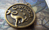 Accessories - 10 Pcs Of Antique Bronze Capricorn The Sea Goat Round Base Setting Charms Match 25mm Cameo A3829