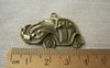Accessories - 10 Pcs Of Antique Bronze Car Charms Pendants 22x38mm A632