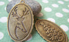 Accessories - 10 Pcs Of Antique Bronze Christmas Tree Deer Oval Pendants 26x41mm A660