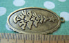 Accessories - 10 Pcs Of Antique Bronze Christmas Tree Deer Oval Pendants 26x41mm A660