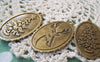 Accessories - 10 Pcs Of Antique Bronze Christmas Tree Deer Oval Pendants 26x41mm A660
