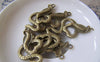 Accessories - 10 Pcs Of Antique Bronze Cobra Snake Charms 27x40mm A3566