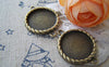 Accessories - 10 Pcs Of Antique Bronze Coiled Edge Base Settings Connnector Match 20mm Cabochon A2095
