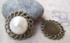 Accessories - 10 Pcs Of Antique Bronze Coiled Edge Base Settings Pendant Match 16mm Cabochon A3211