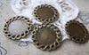 Accessories - 10 Pcs Of Antique Bronze Coiled Edge Base Settings Pendant Match 16mm Cabochon A3211