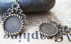 Accessories - 10 Pcs Of Antique Bronze Coiled Edge Flower Cameo Bezel Base Settings Match 14mm Cabochon A4887