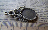 Accessories - 10 Pcs Of Antique Bronze Coiled Edge Flower Cameo Bezel Base Settings Match 14mm Cabochon A4887