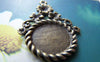Accessories - 10 Pcs Of Antique Bronze Coiled Edge Flower Cameo Bezel Base Settings Match 14mm Cabochon A4887