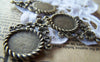 Accessories - 10 Pcs Of Antique Bronze Coiled Edge Flower Cameo Bezel Base Settings Match 14mm Cabochon A4887