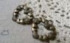 Accessories - 10 Pcs Of Antique Bronze Connecting Heart Charms 20x22mm A6034