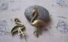 Accessories - 10 Pcs Of Antique Bronze Crane Bird Charms 25x46mm A5071