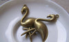 Accessories - 10 Pcs Of Antique Bronze Crane Bird Charms 25x46mm A5071