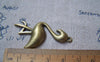 Accessories - 10 Pcs Of Antique Bronze Crane Bird Charms 25x46mm A5071