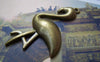 Accessories - 10 Pcs Of Antique Bronze Crane Bird Charms 25x46mm A5071
