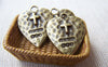 Accessories - 10 Pcs Of Antique Bronze Cross Heart Charms 19x21mm A1273