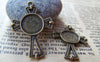 Accessories - 10 Pcs Of Antique Bronze Cross Round Base Settings Match 10mm Cabochon A3218