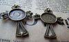 Accessories - 10 Pcs Of Antique Bronze Cross Round Base Settings Match 10mm Cabochon A3218