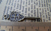 Accessories - 10 Pcs Of Antique Bronze Crown Key Charms Pendants Double Sided 12x32mm A214