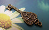 Accessories - 10 Pcs Of Antique Bronze Crown Key Charms Pendants Double Sided 12x32mm A214