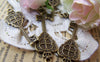 Accessories - 10 Pcs Of Antique Bronze Crown Key Charms Pendants Double Sided 12x32mm A214