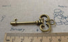 Accessories - 10 Pcs Of Antique Bronze Crown Key Pendants Charms 24x56mm A6475