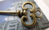 Accessories - 10 Pcs Of Antique Bronze Crown Key Pendants Charms 24x56mm A6475