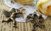 Accessories - 10 Pcs Of Antique Bronze Cupid Charms Pendants 26x26mm A715