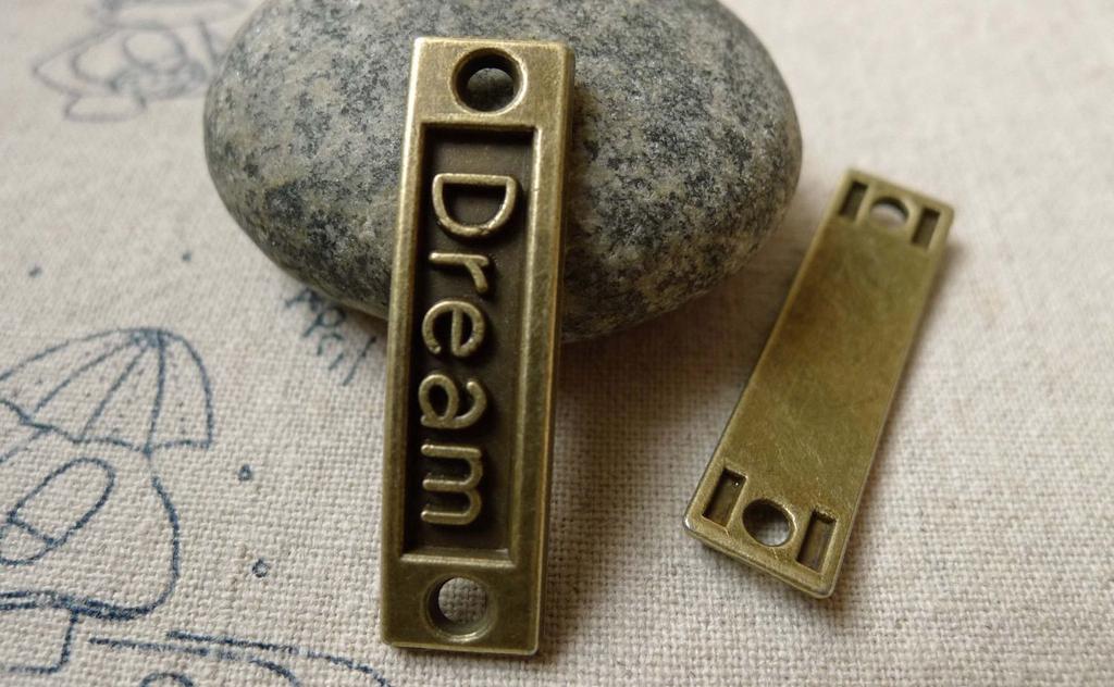 Accessories - 10 Pcs Of Antique Bronze Curved Bracelet Connector Charms 10x35mm A6408