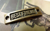 Charm Connectors - 10 pcs Antique Bronze BEST FRIEND Curved Bracelet Connector A6409