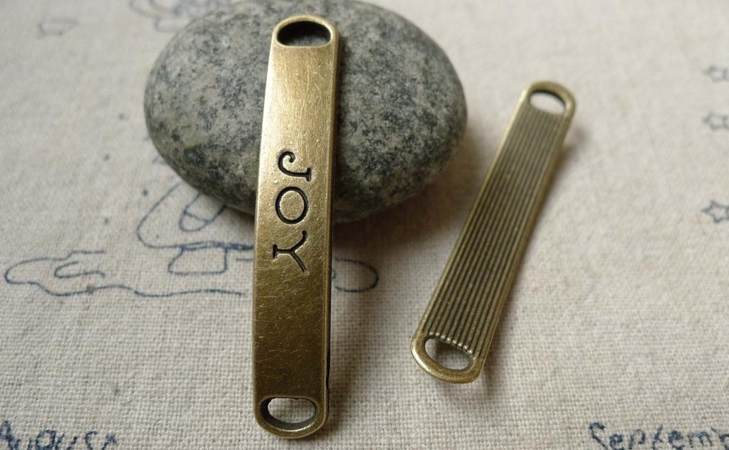 Accessories - 10 Pcs Of Antique Bronze Curved Bracelet Connector Charms 8.5x49mm  A6439
