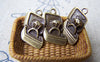 Accessories - 10 Pcs Of Antique Bronze Diamond Ring In Box Charms 12x17mm A1471