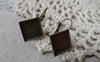 Accessories - 10 Pcs Of Antique Bronze Diamond Shape Earwire Base Setting Match 12mm Bezel Sawtooth Edge A7050
