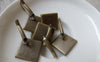 Accessories - 10 Pcs Of Antique Bronze Diamond Shape Earwire Base Setting Match 15mm Bezel Sawtooth Edge A7043