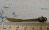 Accessories - 10 Pcs Of Antique Bronze Dinner Crown Knife Charms 8x60mm A6530