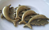 Accessories - 10 Pcs Of Antique Bronze Dolphin Charms 20x35mm A4147