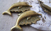 Accessories - 10 Pcs Of Antique Bronze Dolphin Charms 20x35mm A4147