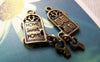 Accessories - 10 Pcs Of Antique Bronze Door And Heart Key Charms 12x18mm A180