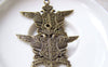 Accessories - 10 Pcs Of Antique Bronze Double Eagle Badge Charms Pendants 34x42mm A5769