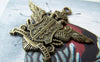 Accessories - 10 Pcs Of Antique Bronze Double Eagle Badge Charms Pendants 34x42mm A5769