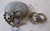Accessories - 10 Pcs Of Antique Bronze Double Heart Charms 27x32mm A4347