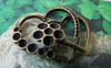 Accessories - 10 Pcs Of Antique Bronze Double Heart Charms 27x32mm A4347