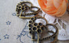 Accessories - 10 Pcs Of Antique Bronze Double Heart Charms 27x32mm A4347