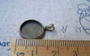 Accessories - 10 Pcs Of Antique Bronze Double Loops Round Bases Match 12mm Cabochon A3217