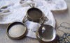 Accessories - 10 Pcs Of Antique Bronze Double Loops Round Bases Match 12mm Cabochon A3217